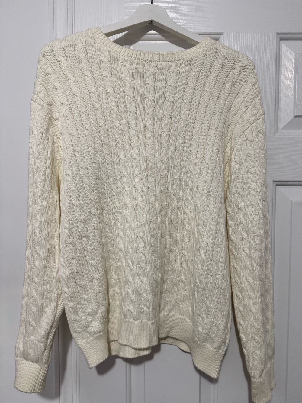 Brandy Melville Cream Cable Knit Crewneck Sweater